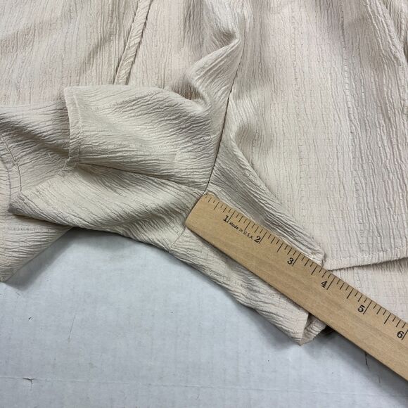 Cider Boho Lounge Shorts Crinkle Gauze Drawstring Tassel Waist Beige Casual 2XL - Picture 4 of 11